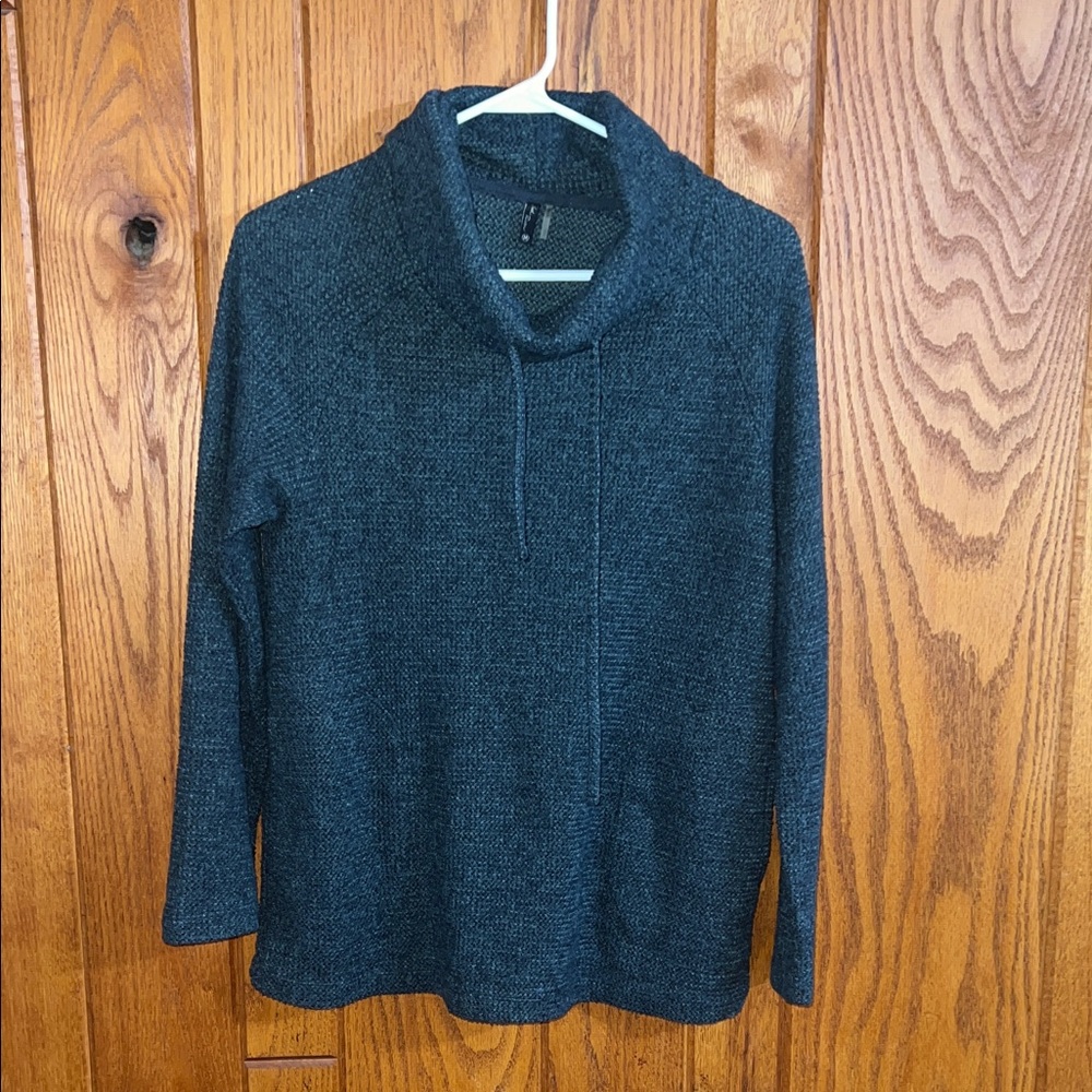 North River Elegant Charcoal Cowl Neck Sweater Size M